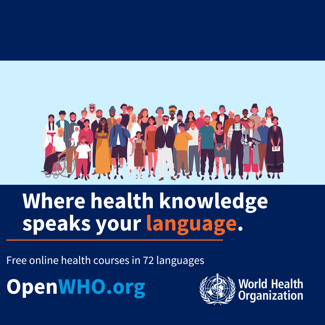 OpenWHO is celebrating International Mother Language Day with courses offered in 72 languages